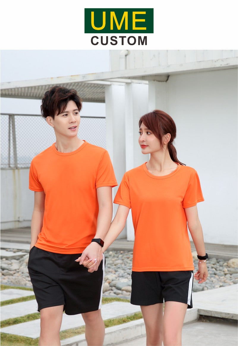 Quick-drying T-shirt Custom Logo Breathable Sports Top Embroidery Personalized Logo Team Activity T-shirt Print Pattern 2025