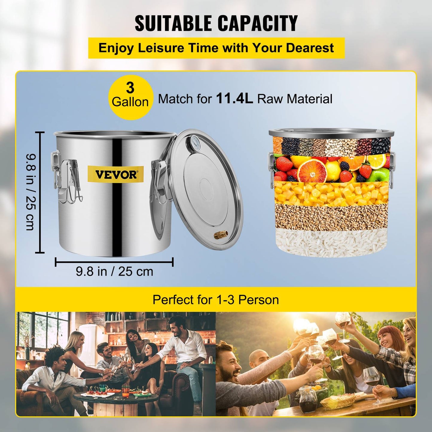 SucceBuy 12L 20L 30L 50L Alcohol Brewing Distiller DIY Moonshine Apparatus Stainless Steel Still Whisky Brandy Home Appliance