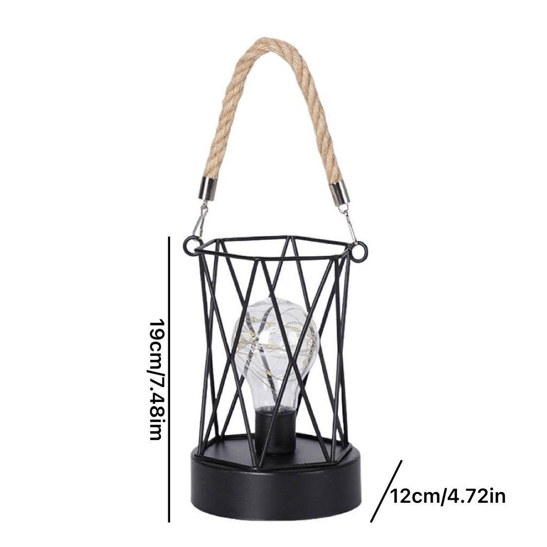 1PC Indoor Iron Wire Cage Design Night Light,Battery-Powered LED Lamp, Decorative Table Lighting for Bedroom, Living Room