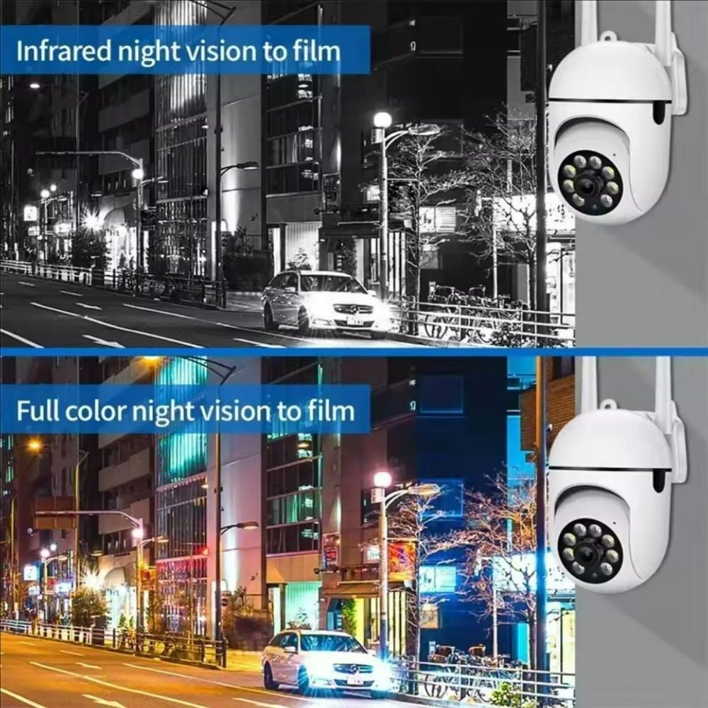 Câmera de Segurança Wifi IP Externa Sem Fio PTZ 3MP 4X Zoom Câmeras AI Rastreamento Humano Áudio Bidirecional HD Visão Noturna Colorida