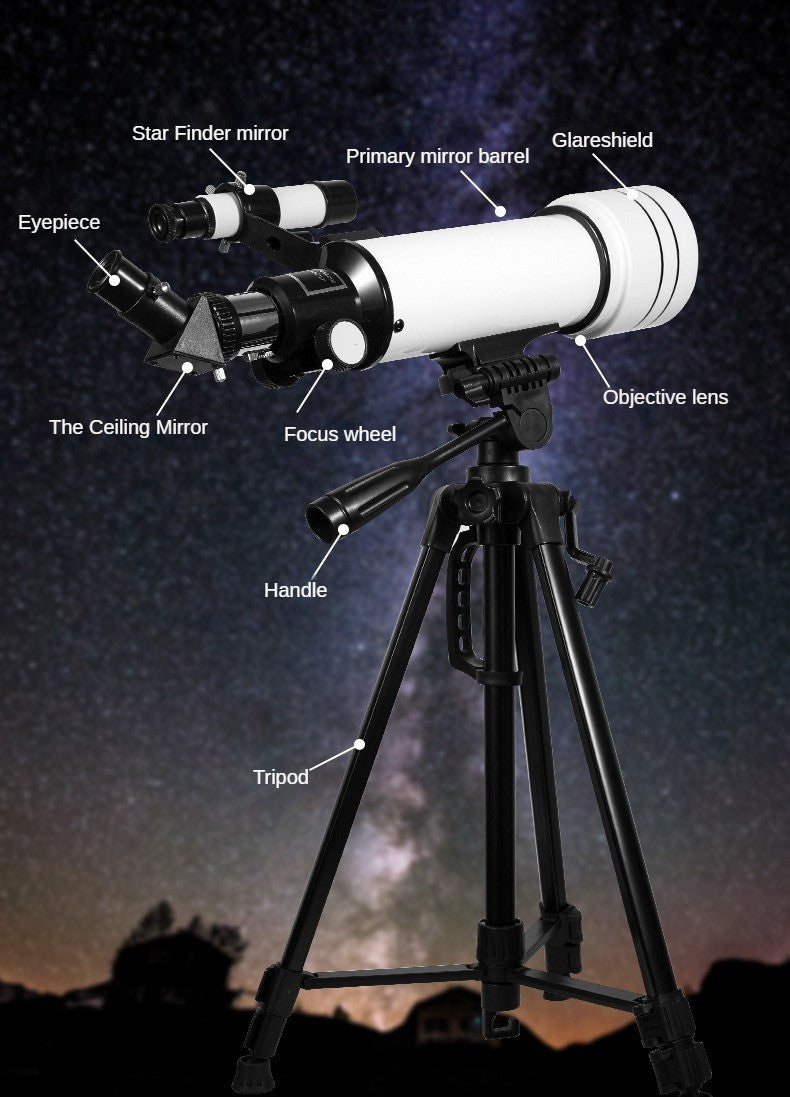Maifeng 40070 Astronomical Telescope 333x Phone Adapter Sturdy Tripod Moon Planet Stargazing Birding Beginners Portable Scope
