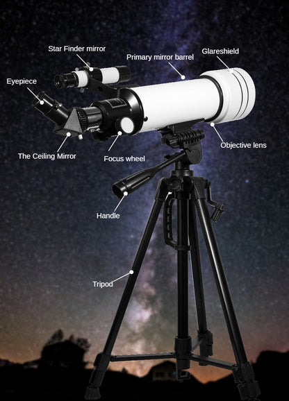 Maifeng 40070 Astronomical Telescope 333x Phone Adapter Sturdy Tripod Moon Planet Stargazing Birding Beginners Portable Scope