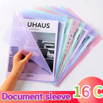 8pcs A4 Letter Size Plastic Clear Cut Flush Folder Document Protector for Home School Office Supplies