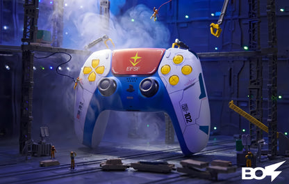 For PS5 Controller Shell, Mecha Style Custom Faceplate Cover with Touchpad for DualSense, Replacement for BDM-10/020/030/040/050