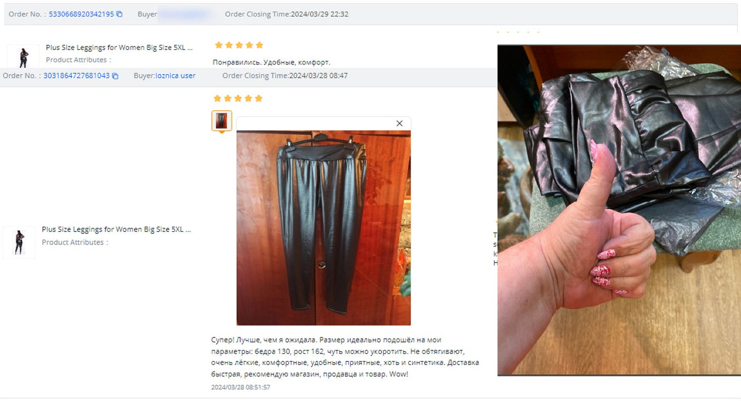 Spring Plus Size  Faux Leather Leggings Super Stretchy  Spandex Clothing PU Leather Pant Tummy Control