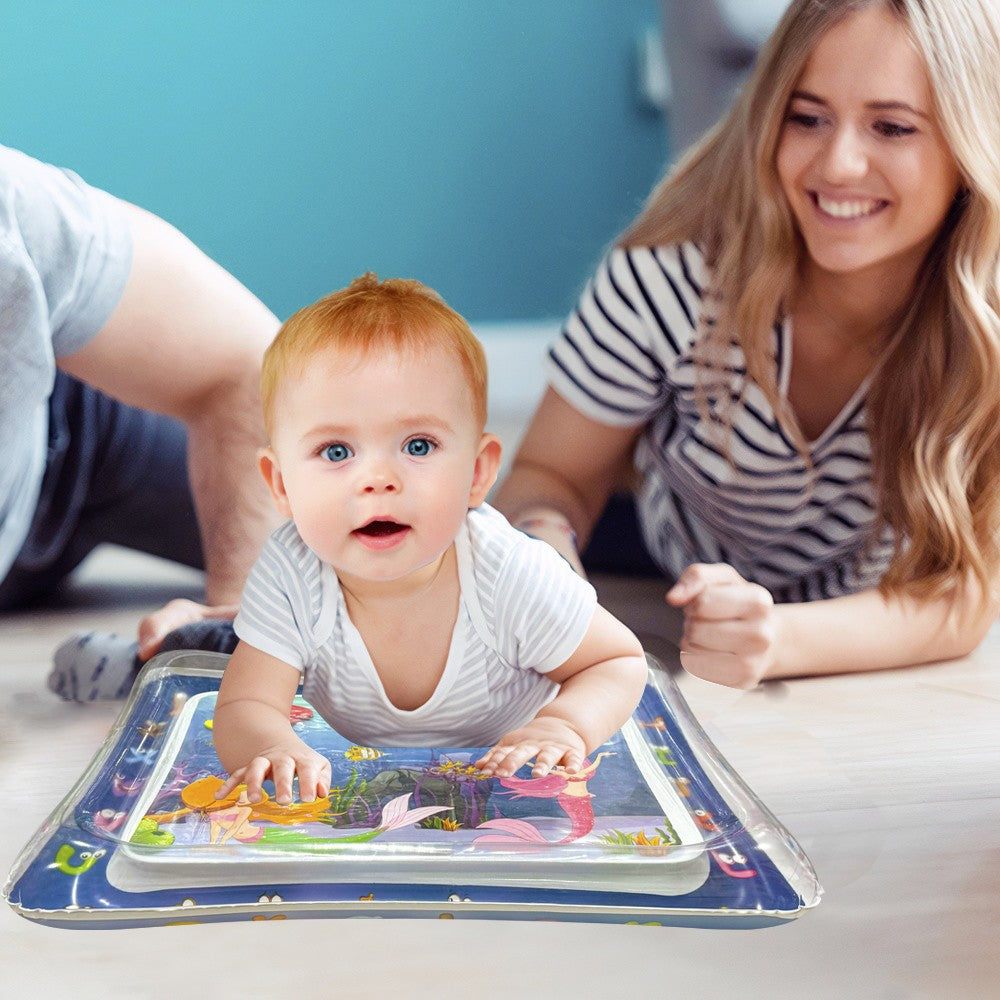1 Peça Tapete de Jogo Inflável em PVC Padrão Sereia Tapete de Água para Bebê Almofada para Crianças Brinquedos Educacionais Precoces Tapete Almofada