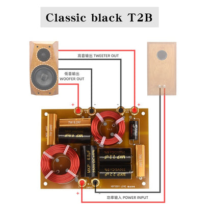 HIFIDIY Hi-Fi 2 VIAS 2 unidades de alto-falante (tweeter + grave) Crossovers divisores de frequência de áudio T2B