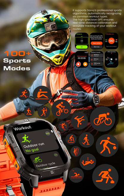 2026 New Millitary Grade GPS Position 2.01"Smart Watch Men 3ATM Waterproof Compass 540mAh Bluetooth Call Sports Smartwatches IOS
