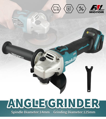 Lixadeira Angular a Bateria Makita DGA506 18V 125mm, Máquina de Polimento Elétrica, Esmerilhadeira e Cortadora de Metal sem Escova
