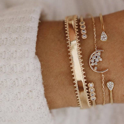 Conjunto de Pulseiras Femininas Corrente Cubana, Cor Dourada, Boho Retrô, Torção Grossa, Joias da Moda de Qualidade, 11 Peças, 2024