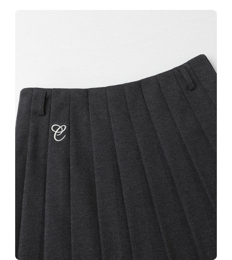 CHIC VEN Women Pleated Skirt High Waist Casual Preppy Style A-line Thick Mini Skirt for Girl Autumn Winter 2025 Ladies Clothing