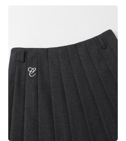 CHIC VEN Women Pleated Skirt High Waist Casual Preppy Style A-line Thick Mini Skirt for Girl Autumn Winter 2025 Ladies Clothing