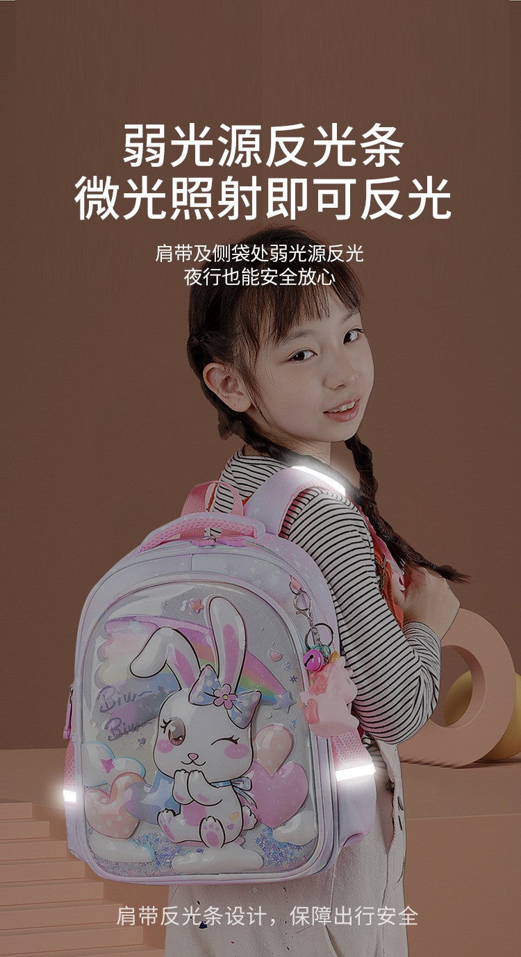 Mochila escolar de unicórnio para estudantes do ensino fundamental, mochila fofa e leve para crianças do 1º ao 5º ano, mochila de grande capacidade