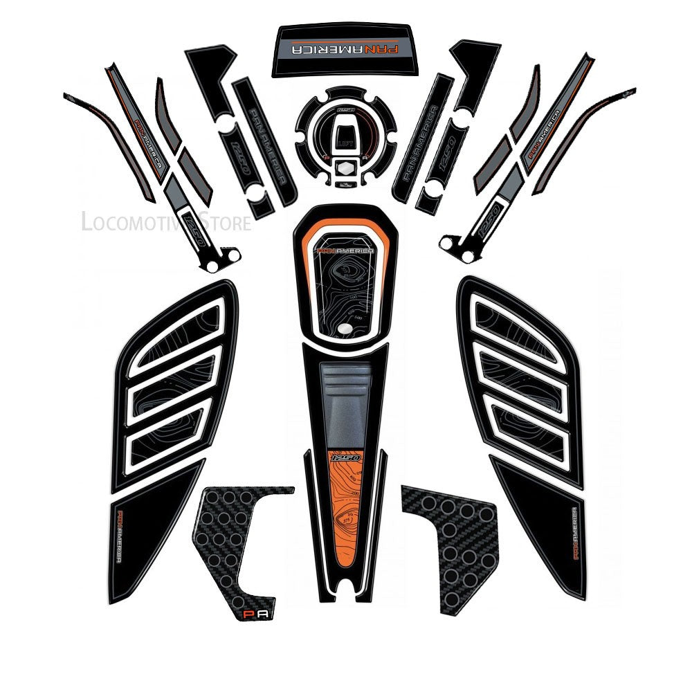 Kit Protetor Tanque Adesivo Resina Epóxi Gel 3D PanAmerica 1250 2023 para Harley Davidson Pan America 1250 2020-2023