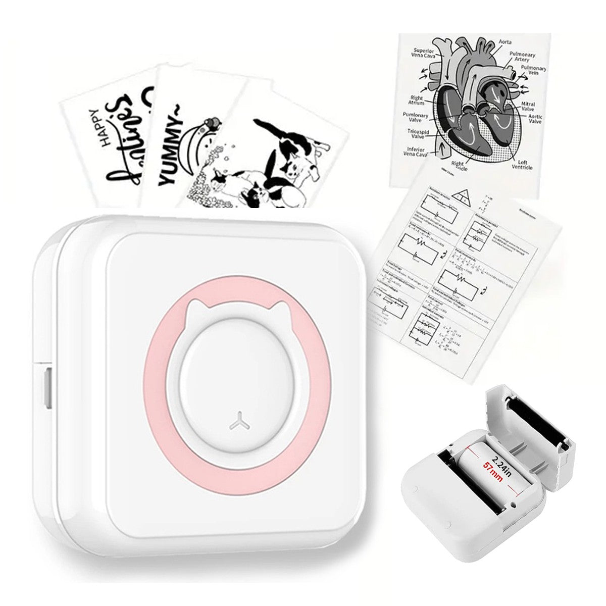 Portable Mini printer,thermal pocket Label  printer, for Android or IOS APP, inkless sticker printer, suitable for home, office