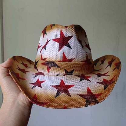 Chapéu de vaqueiro ocidental feito à mão com bordado tridimensional, chapéu de palha masculino, chapéu feminino para atividades ao ar livre, luxo leve europeu e americano