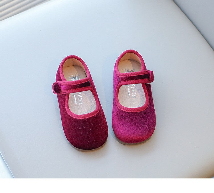 2025 Princess Flat Shoes for Baby Girls Kids Autumn Vintage Soft-sole Flatties with Low-cut Uppers Children Flats