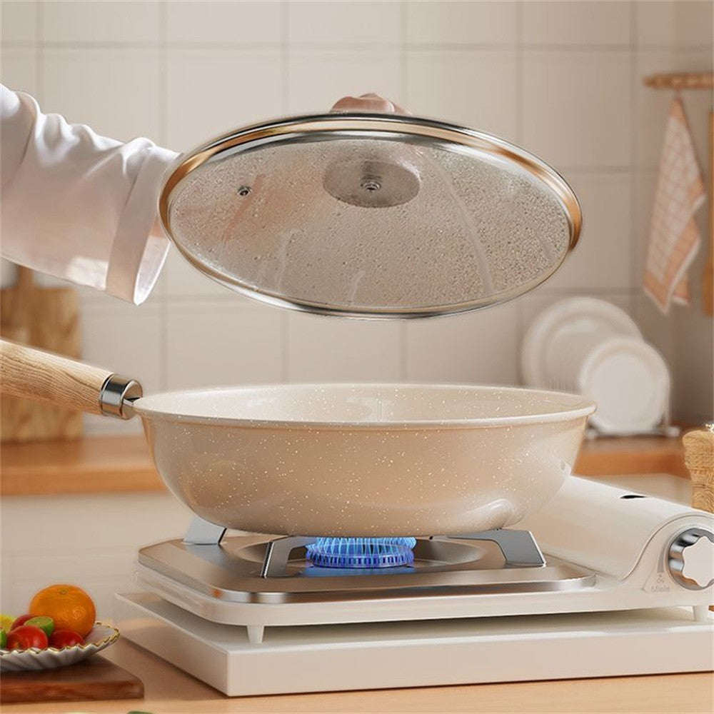 Deepen Non-Stick Frying Pan Wok Medical Stone Household Steak Pancake Pot Induction Cooker Gas Stove Universal Kitchen Cookware
