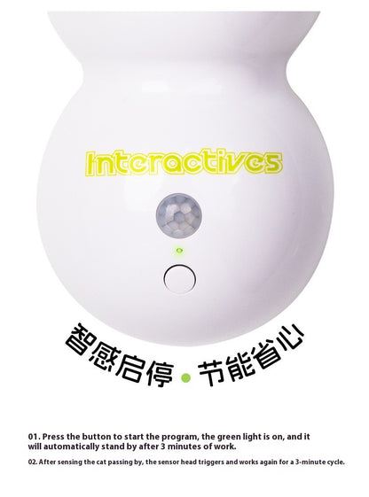 Brinquedo inteligente e interativo para gatos, ativação móvel de despertar, vareta tipo minhoca, brinquedo com cauda, orifício de salto automático, interativo