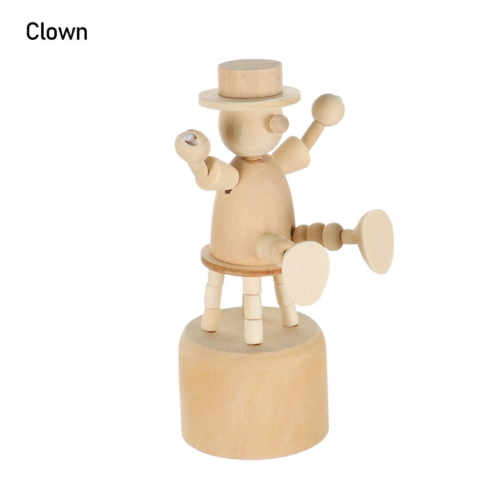 1Pc Wooden Animal Ornaments Mini Desktop Movable Puppet Fingurine Home Decoration Crafts Toy Gifts Home Book Shelf Fun Decor