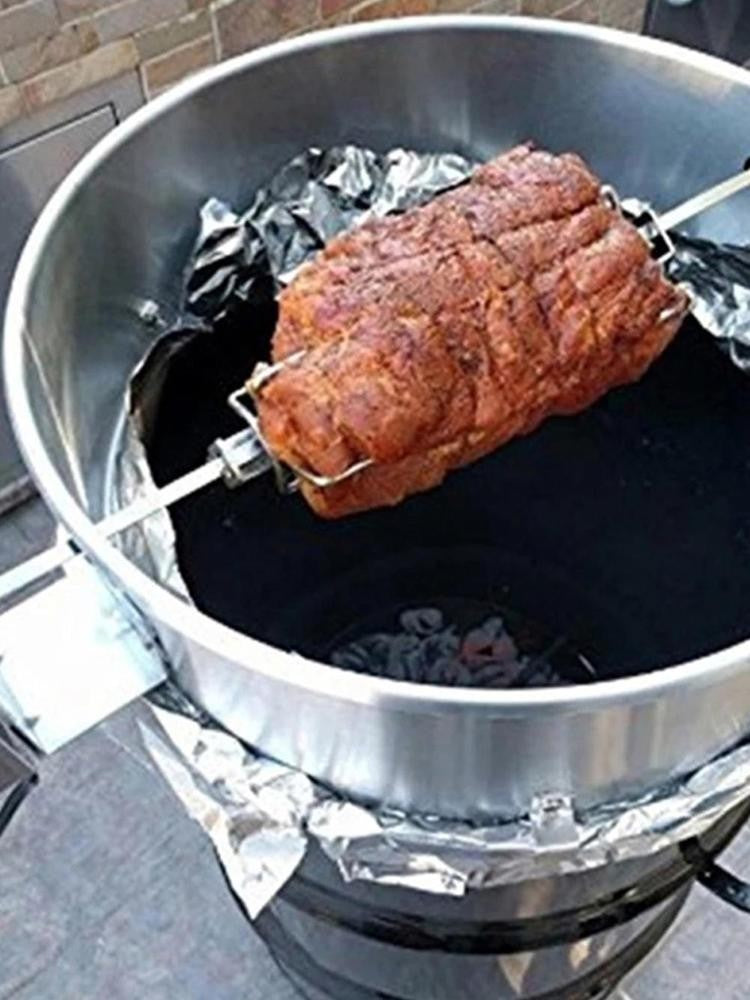 Rotating fix Fork Barbecue Skewer Oven Accessories Food Spit Grill Meat Grade Fork BBQ Forks Skewer Skewer Steel Tool Barbe U9S9