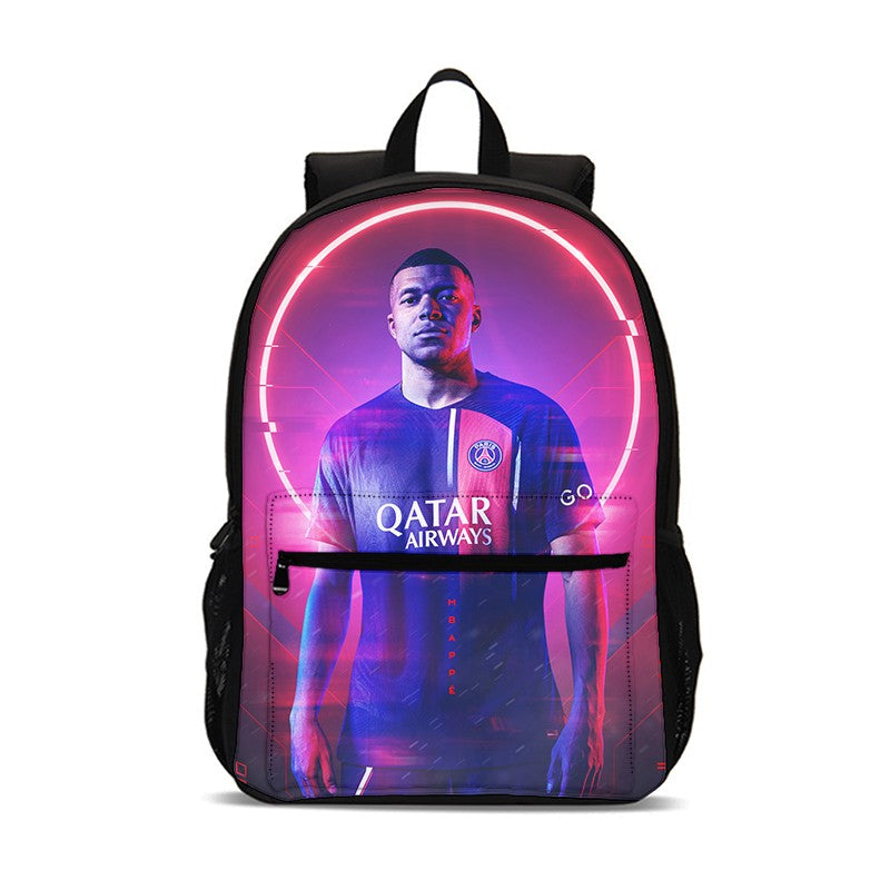 M-Mochila Esportiva Mbappes Football com Zíper Relâmpago Mochila Escolar Esportiva Mochila Escolar Jogador Estrela Mochilas para Livros