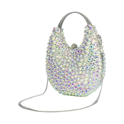 Luxury Women Rhinestone Evening Bag Dazzling Crystal Clutch Top Handle Purse Wedding Handbag for Cocktail Banquet