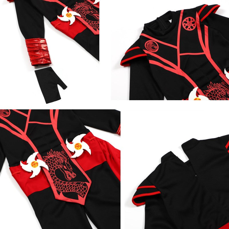 Children's Silver Dragon Ninja Costume Cartoon Masked Warrior Performance Outfit Halloween Anime Roleplay Holiday Party Costume