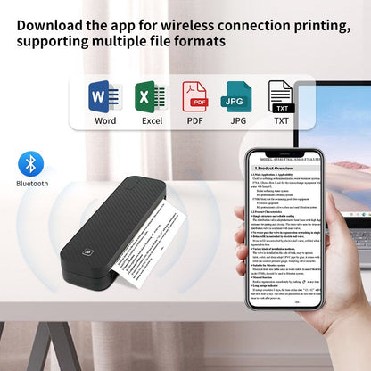 Impressora Térmica Portátil Sem Tinta A4 Bluetooth PDF Excel Word para Impressão de Documentos com Rolo de Papel para Trabalho de Escritório Casa Escola