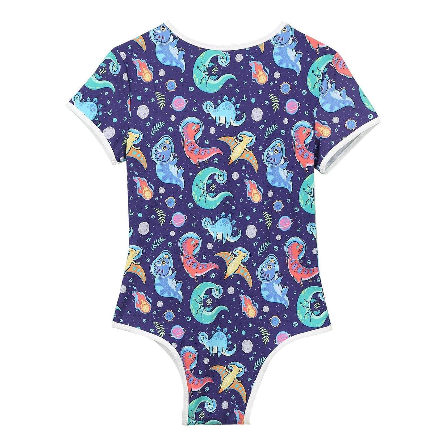 Mens Cute Cartoon Print Bodysuit Sissy Pajamas Short Sleeve Buttoned Crotch Diaper Rompers Gay Male Onesies Sleepwear Loungewear