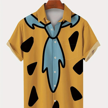 Tie Geometric Graphic Men's Shirt Fashion Hawaiian Shirts Men's Clothing Button Shirt Summer Streetwear Fashion Men Clothes