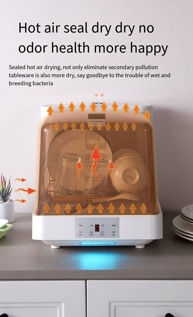 Mini Dishwasher Portable Countertop Washing Machine Automatic Smart Desktop Cleaner for Home Kitchen Glass High Temperature