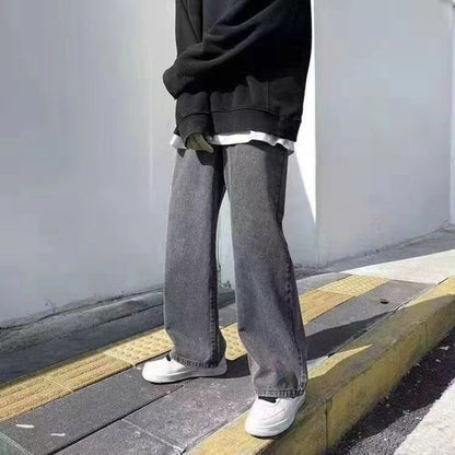 Men's Jeans American Loose Wide-leg Loose Straight Casual Trousers Street Hip-hop Baggy Jeans Black Grey Blue Streetwear Men