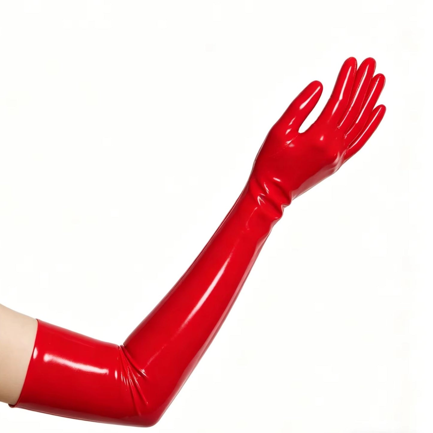 Long Latex Gloves Unisex Shiny Rubber Gloves For Cosplay Party Club