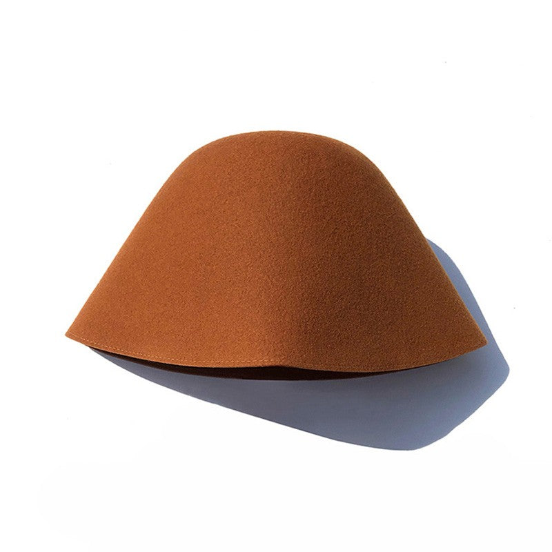 High Quality Wool Fisherman Hat Solid Color Bucket Hats Retro Bell-shaped Basin Cap For Woman Autumn Winter Warm Sun Visors Caps