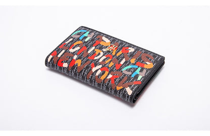 Printed Women's Long Wallet Luxury Brand Retro Classic PVC Material 2025 New Fashionable Simple Card Bag