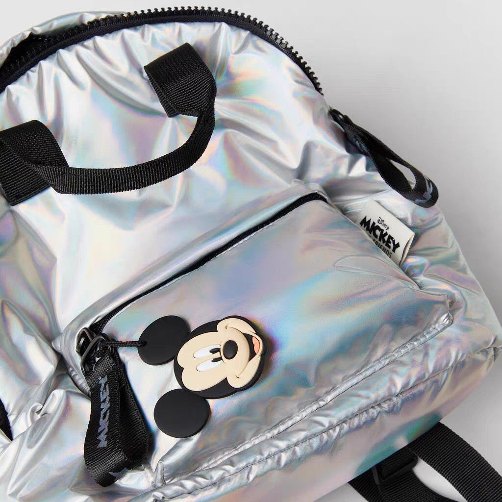 Creative Design Silver Backpack For Children Girl Boy Kindergarten Schoolbag Kids Fashion Disney Mickey Bag Accessory Back Pack