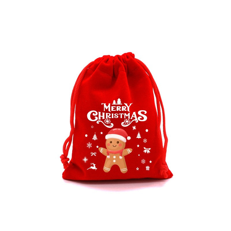 10pcs 15cm×20cm Christmas Red Bag Bundle Gift Bag Christmas Apple Bag Candy Biscuit Packaging Bag Wholesale
