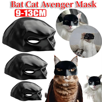 Máscara de Gato Morcego 9-13cm, Máscara de Gato Vingador, Máscara de Morcego Fosca Fofa, Brinquedos de Super-Herói, Fantasia de Gato Morcego para Gatos, Suprimentos para Animais de Estimação