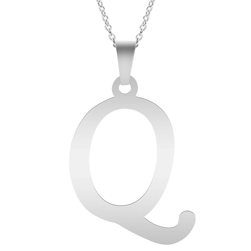 Colar de Letras de Moda A-Z para Mulheres Homens Aço Inoxidável de Alta Qualidade Colar Alfabeto Inglês A B C D E F G H I J K L M N O P Q R S T U V W X Y Z