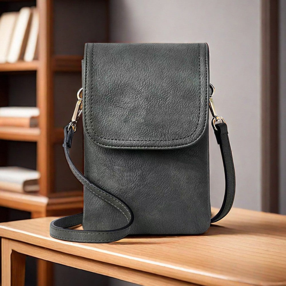 Fashionable and minimalist PU leather women's crossbody bag designer mobile phone bag change small bag women's single shoulder c