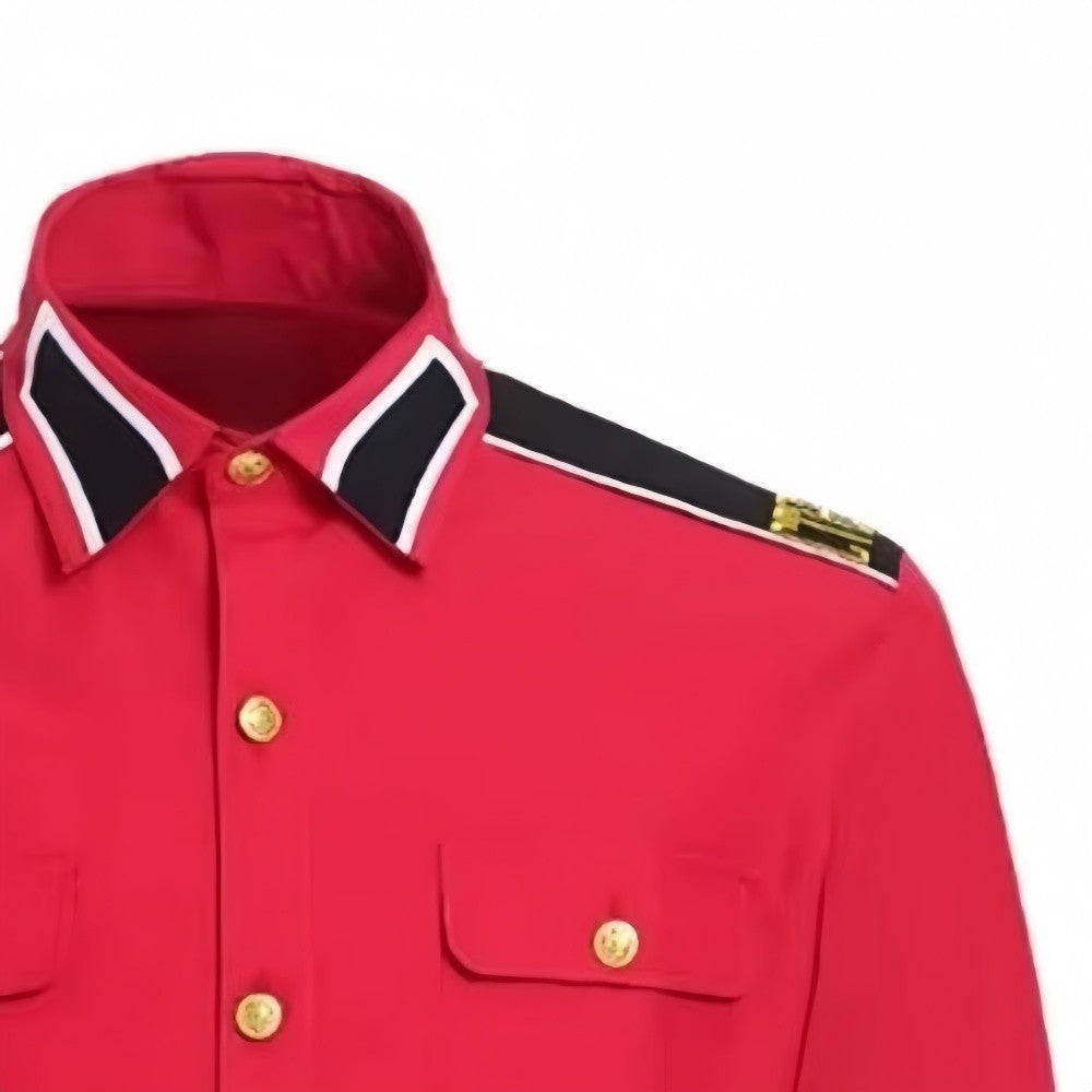 Michael Jackson Anti-War Military Shirt Men's Vintage Button Up Shirt With Epaulets Iconic Pop Star Cosplay Costume Outfit