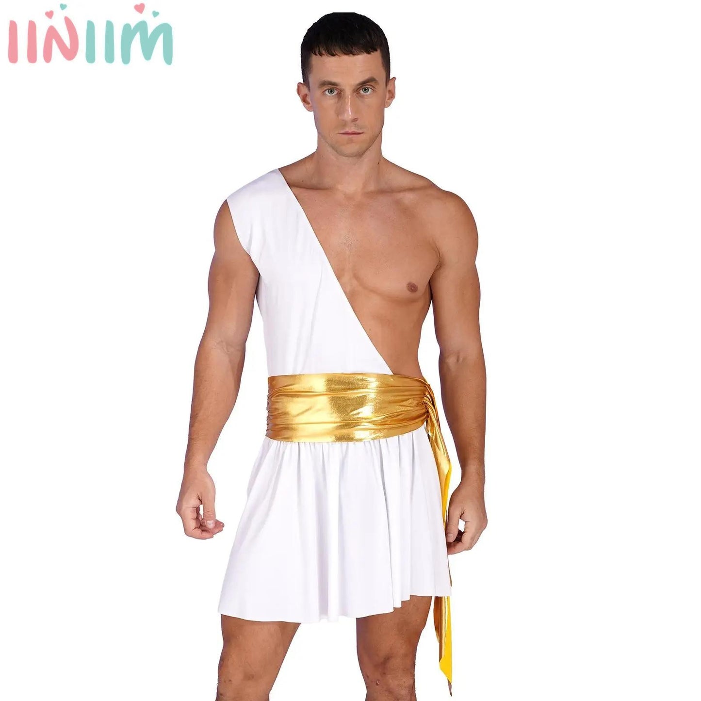 Mens Roman Toga Costume Ancient Greek Gods Senator Emperor Robe Uniform Halloween Party Cosplay Role Play Fancy Dress