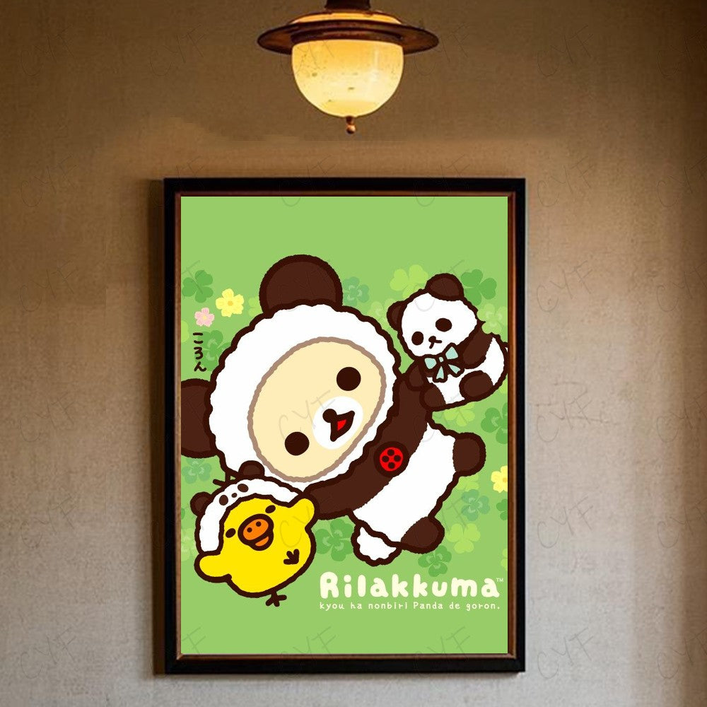 Cute Cartoon Anime R-Rilakkuma Poster High Quality Wall Art for Home Office Bedroom Living Room Hallway Bar Perfect Gift Idea