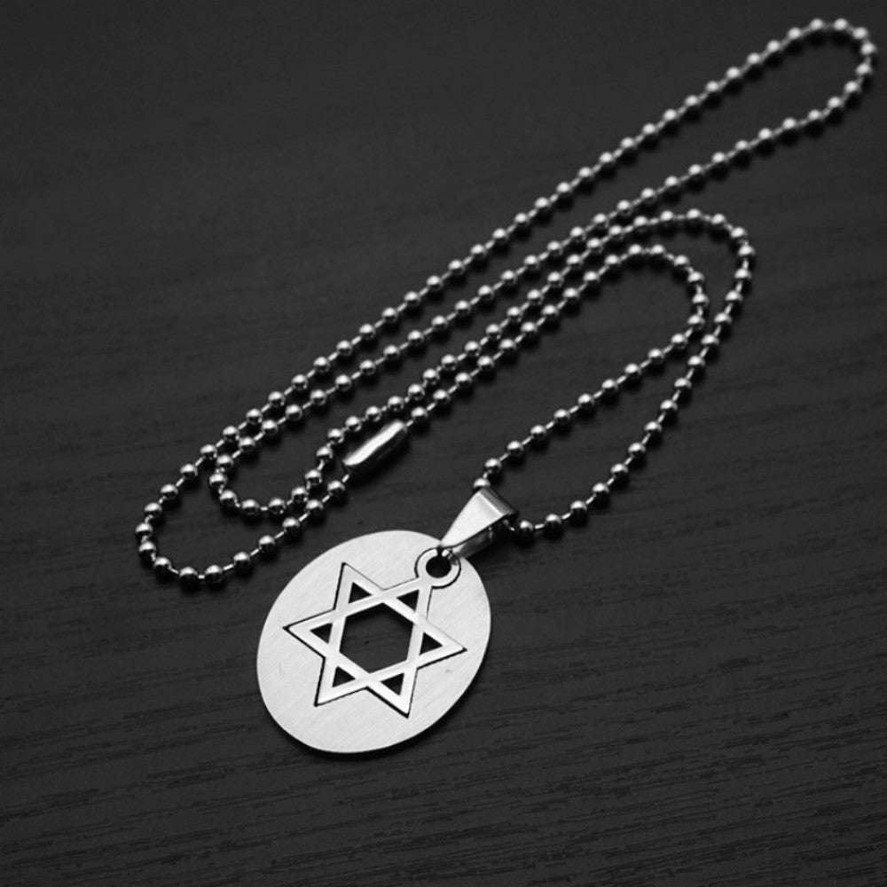 1pc Stainless Steel David Star Pendant Necklace Punk Rock Hip Hop Unisex Jewelry Geometric Hexagram Design rendy Gift