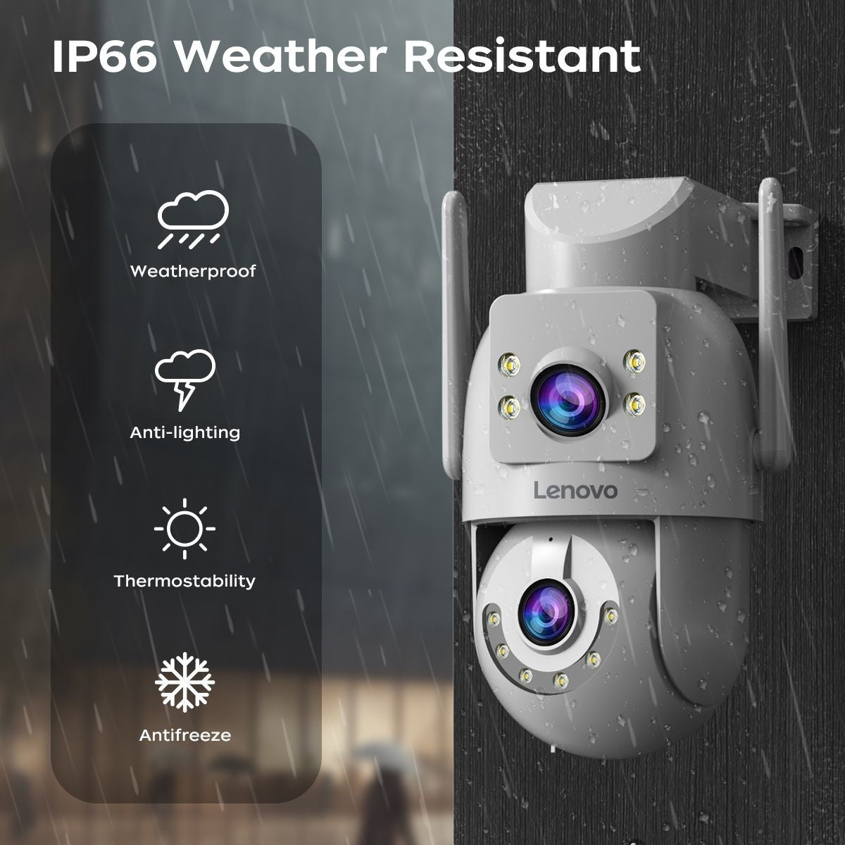 Lenovo 4K WiFi Surveillance Camera 5G Wifi Outdoor Dual Lens PTZ IP Cameras Auto Tracking Audio Video ONVIF Security CCTV Camera