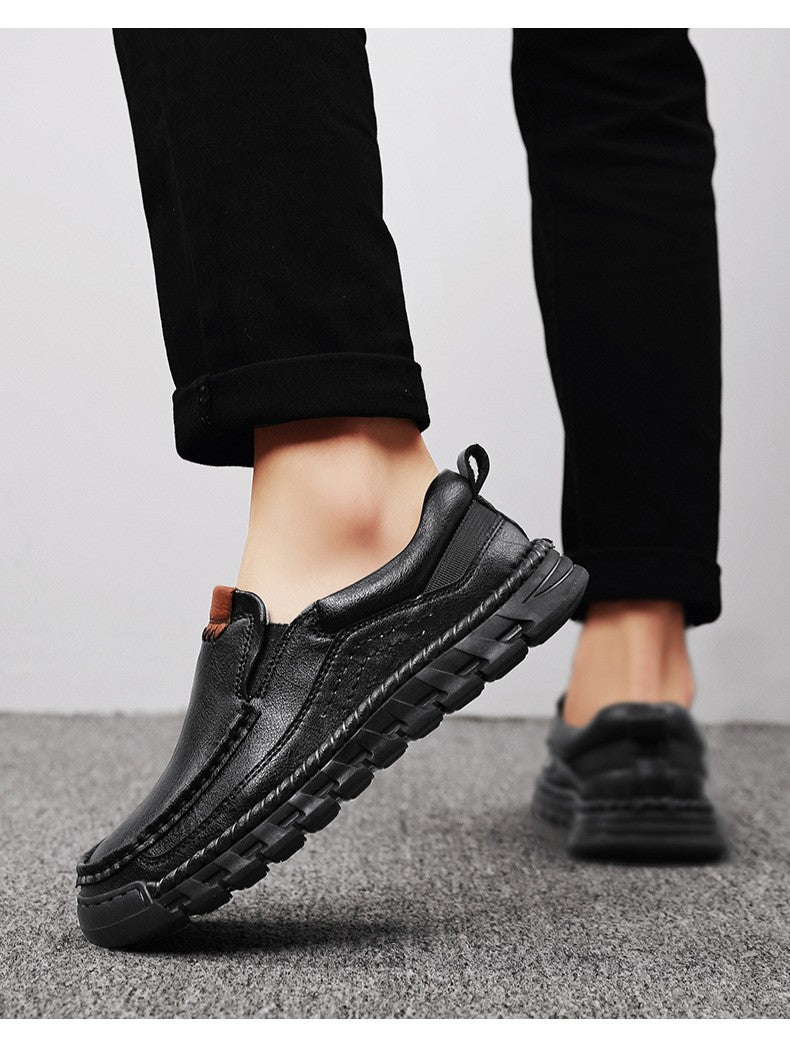 Men Handmade Genuine Leather Loafers Casual Comfortable High Quality Retro Business Shoes Spring and Autumn Men's Dress Shoes