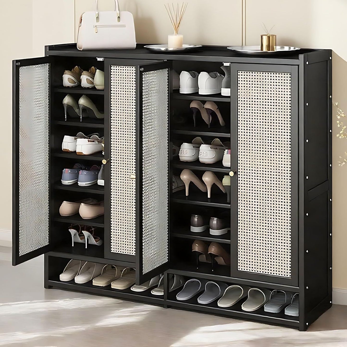 7-Tier Shoe Cabinet with Doors, 36-40 Pairs Large Shoe Storage Cabinet, Freestanding Shoe Rack for Entryway, Hallway, Bedroom,