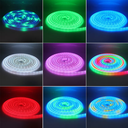 360 Degree Round Reticulate Neon LED Strip with Remote Control,RGBIC Nylon Flexible Dream Colorful Rope Light For Bedroom Living