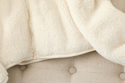 Women's Fleece Coat Winter Warm Thicken Jacket Two-Sided Wear Double-Sided Velvet Coral Fleece Coats Polar Fleece Jackets